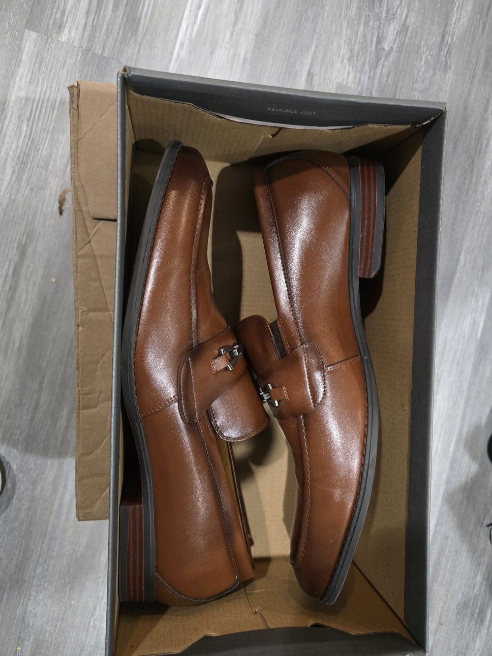 Stacy Adams Chestnut Leather Slip-On Bit Loafers